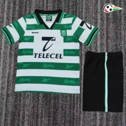 Camisa Retrô Titular Infantil Sporting Lisboa 1999/00 Verde/Branco