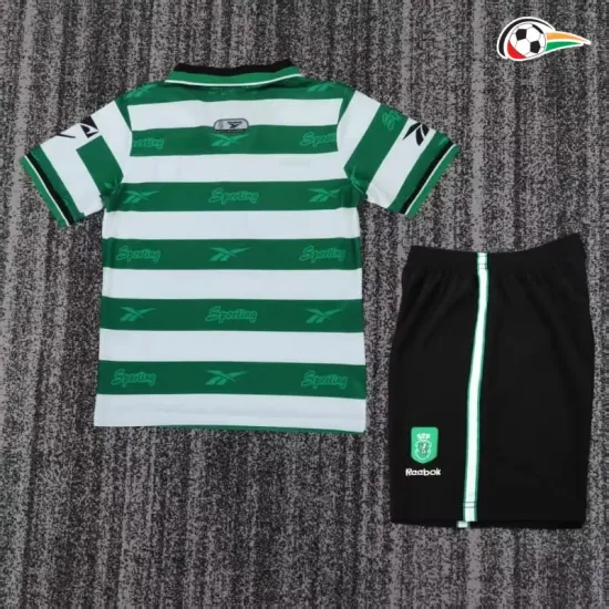 Camisa Retrô Titular Infantil Sporting Lisboa 1999/00 Verde/Branco
