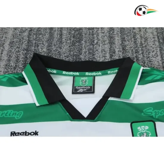 Camisa Retrô Titular Infantil Sporting Lisboa 1999/00 Verde/Branco