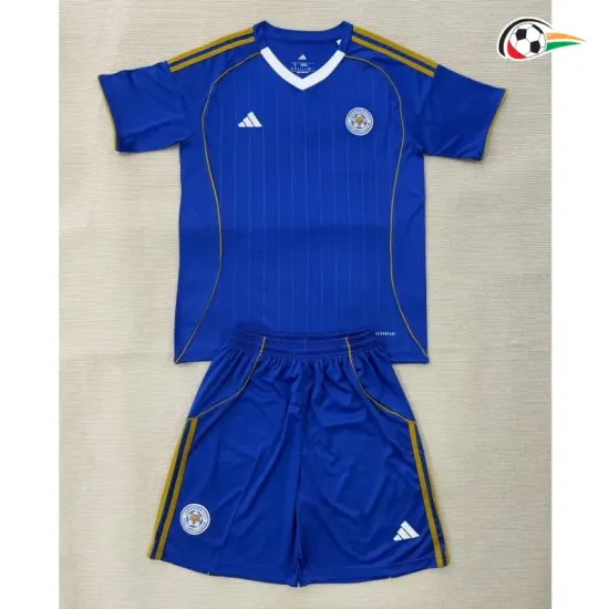 Camisa Titular Infantil Leicester City 2025/2026 Azul/Branco