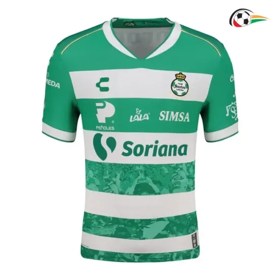 Camisa Titular Santos Laguna 2025/2026 Verde/Branco