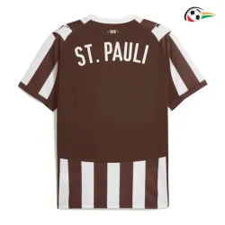 Camisa Titular FC St. Pauli 2025/2026 Branco/Marrom