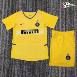 Camisa Retrô Alternativa Infantil Inter de Milan 2002/03 Amarelo