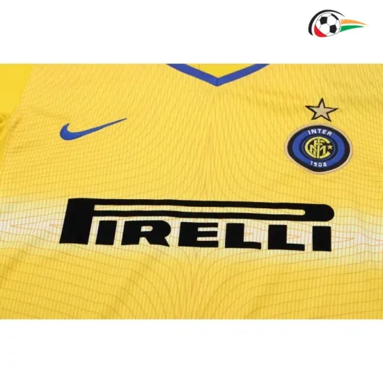 Camisa Retrô Alternativa Infantil Inter de Milan 2002/03 Amarelo