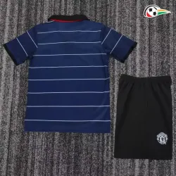 Camisa Retrô Reserva Infantil Manchester United 1999/00 Azul Escuro