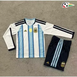 Camisa Titular Infantil Argentina Copa do Mundo 2026 Azul/Branco Manga Longa