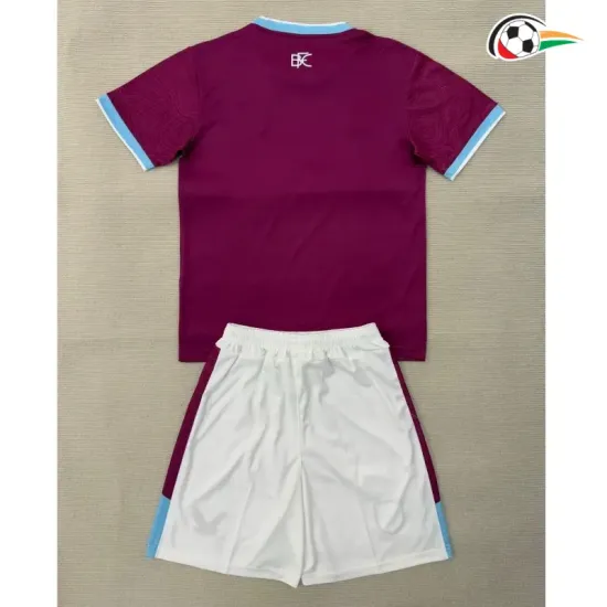 Camisa Titular Infantil Burnley FC 2025/2026 Borgonha