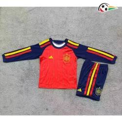 Camisa Titular Infantil España Copa do Mundo 2026 Vermelho/Azul Manga Longa
