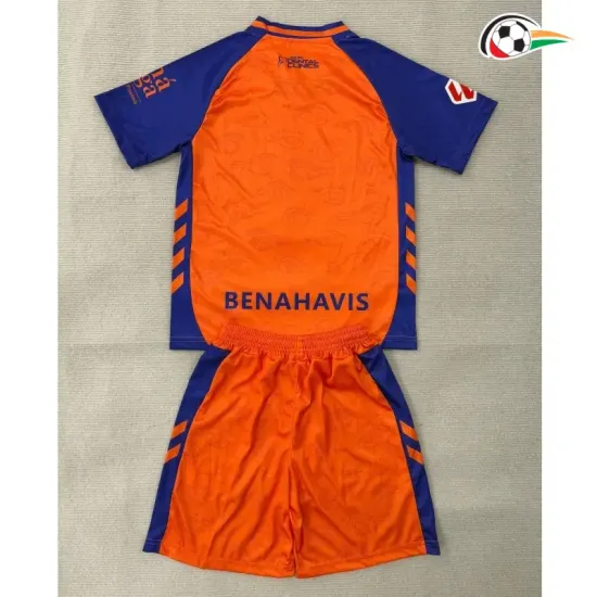 Camisa Alternativa Infantil Málaga CF 2025/2026 Laranja/Azul