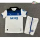 Camisa Reserva Infantil Alavés 2025/2026 Branco/Azul com Patch da La Liga