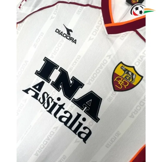 Camisa Retrô Reserva AS Roma 1999/00 Branco Manga Longa