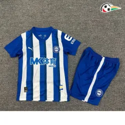 Camisa Titular Infantil Alavés 2025/2026 Azul/Branco com Patch da La Liga