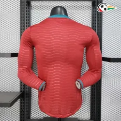 Camisa Titular Versão Jogador Portugal Copa do Mundo 2026 Vermelho Manga Longa