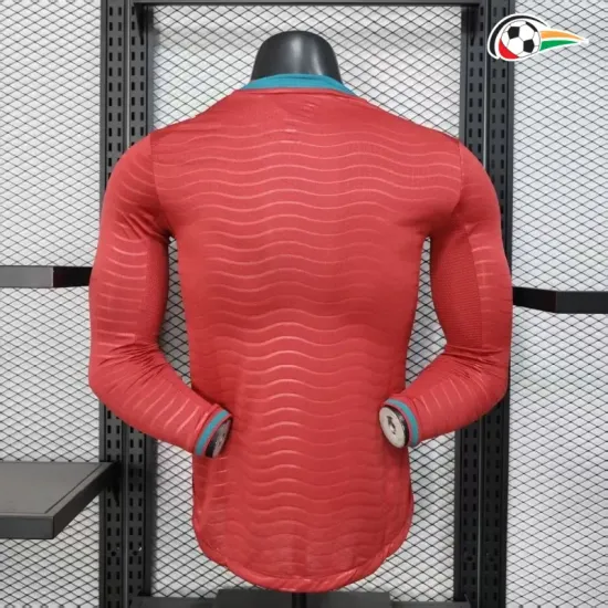 Camisa Titular Versão Jogador Portugal Copa do Mundo 2026 Vermelho Manga Longa