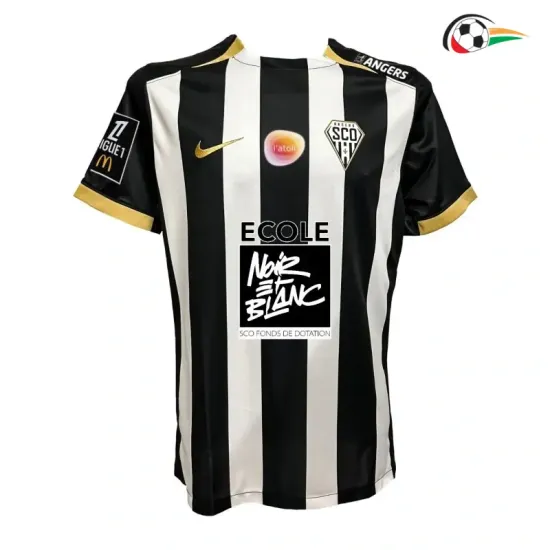 Camisa Titular Angers SCO 2025/26 Preto/Branco
