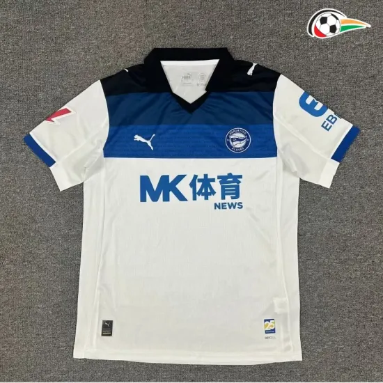 Camisa Reserva Alavés 2025/2026 Branco/Azul com Patch da La Liga