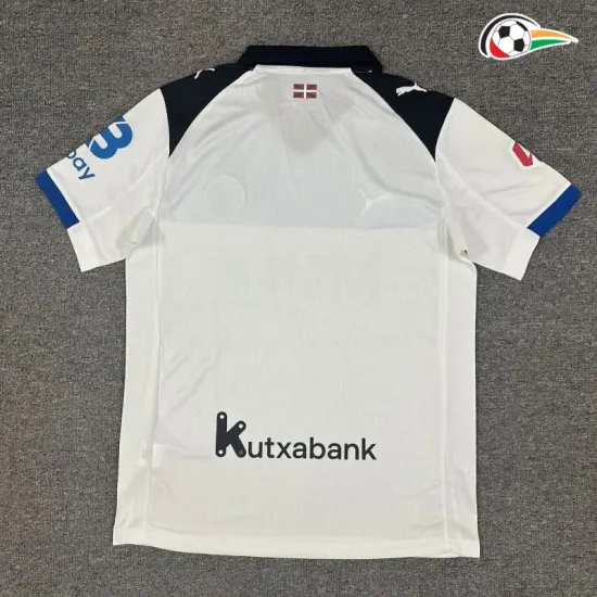 Camisa Reserva Alavés 2025/2026 Branco/Azul com Patch da La Liga