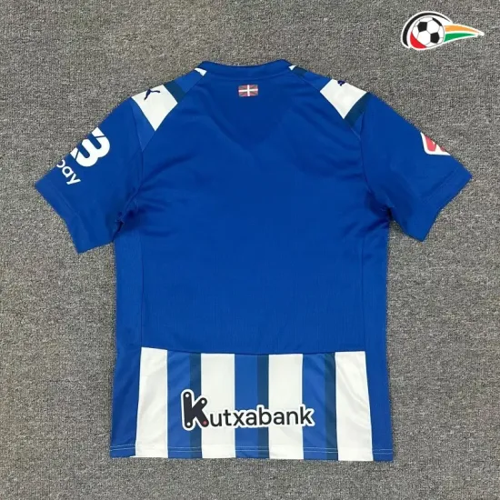Camisa Titular Alavés 2025/2026 Azul/Branco com Patch da La Liga