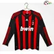Camisa Retrô Titular AC Milan 2008/09 Vermelho/Preto Manga Longa