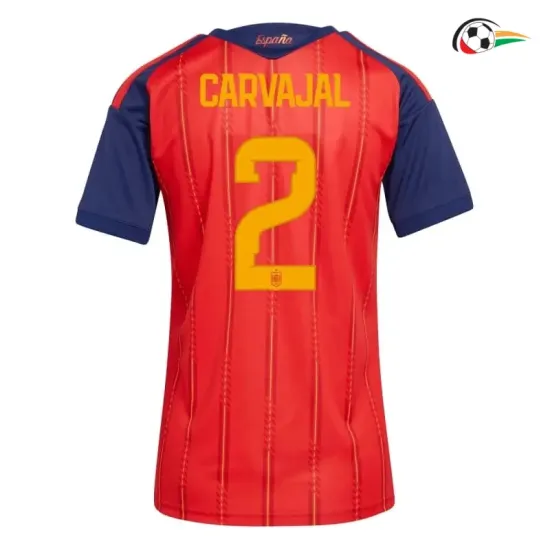Camisa Titular Feminina Carvajal 2 España 2026 Vermelho/Azul