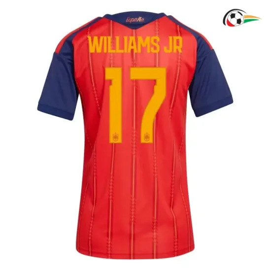 Camisa Titular Feminina Williams Jr 17 España 2026 Vermelho/Azul