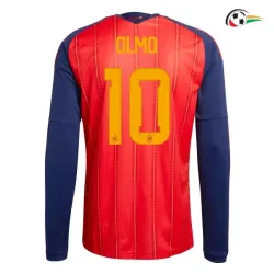 Camisa Titular Olom 10 España 2026 Vermelho/Azul Manga Longa