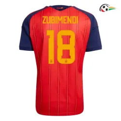Camisa Titular Zubimendi 18 España 2026 Vermelho/Azul