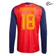 Camisa Titular Zubimendi 18 España 2026 Vermelho/Azul Manga Longa