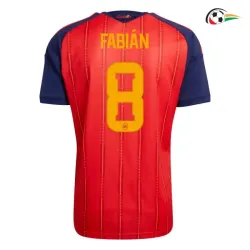 Camisa Titular Fabián 8 España 2026 Vermelho/Azul