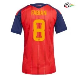 Camisa Titular Feminina Fabián 8 España 2026 Vermelho/Azul
