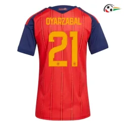 Camisa Titular Feminina Oyarzabal 21 España 2026 Vermelho/Azul
