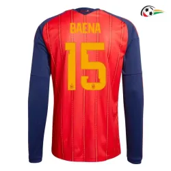 Camisa Titular Baena 15 España 2026 Vermelho/Azul Manga Longa