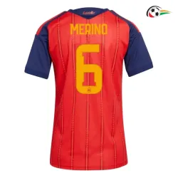 Camisa Titular Feminina Merino 6 España 2026 Vermelho/Azul
