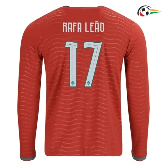Camisa Titular Rafa Leão 17 Portugal 2026 Vermelho Manga Longa