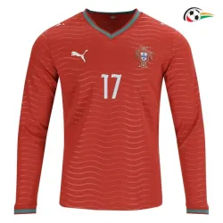 Camisa Titular Rafa Leão 17 Portugal 2026 Vermelho Manga Longa