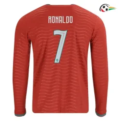 Camisa Titular Ronaldo 7 Portugal 2026 Vermelho Manga Longa