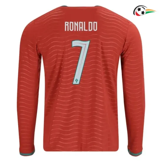 Camisa Titular Ronaldo 7 Portugal 2026 Vermelho Manga Longa