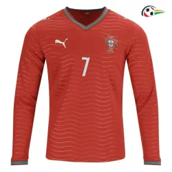Camisa Titular Ronaldo 7 Portugal 2026 Vermelho Manga Longa