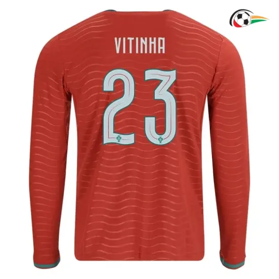 Camisa Titular Vitinha 23 Portugal 2026 Vermelho Manga Longa