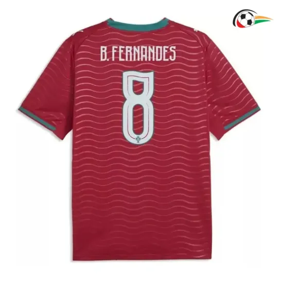 Camisa Titular B.Fernandes 8 Portugal 2026 Vermelho