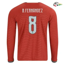 Camisa Titular B.Fernandes 8 Portugal 2026 Vermelho Manga Longa