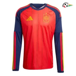 Camisa Titular España 2026 Vermelho/Azul Manga Longa