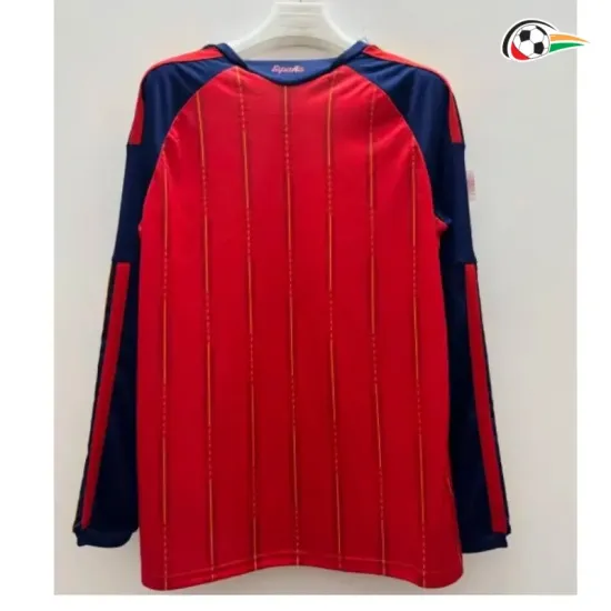 Camisa Titular España 2026 Vermelho/Azul Manga Longa