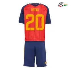 Camisa Titular Infantil Pedri 20 España 2026 Vermelho/Azul