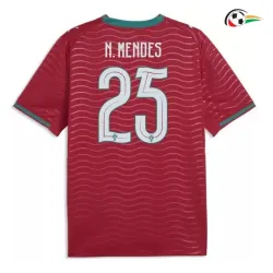 Camisa Titular N.Mendes 25 Portugal 2026 Vermelho