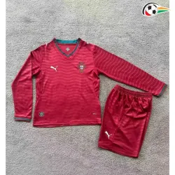 Camisa Titular Infantil Portugal Copa do Mundo 2026 Vermelho Manga Longa