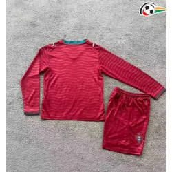 Camisa Titular Infantil Portugal Copa do Mundo 2026 Vermelho Manga Longa