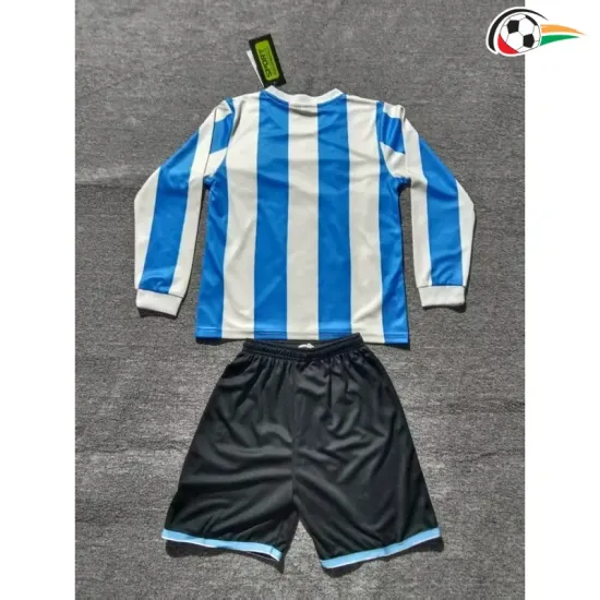Camisa Retrô Titular Infantil Argentina 1998 Branco/Azul Manga Longa