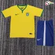 Camisa Retrô Titular Infantil Brasil 2014 Amarelo