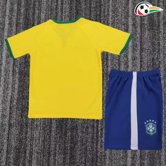 Camisa Retrô Titular Infantil Brasil 2014 Amarelo